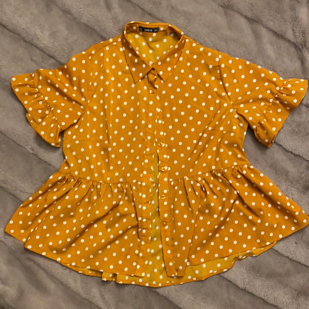 NWOT SHEIN mustard blouse